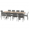 Table de jardin extensible AXIOME Effet bois Honey & Praline