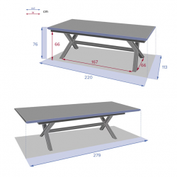 Table de jardin extensible AXIOME Effet bois Honey & Praline