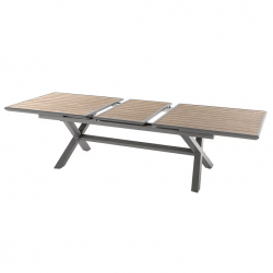 Table de jardin extensible AXIOME Effet bois Honey & Praline