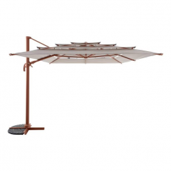 Parasol déporté rectangulaire inclinable plusieurs coloris