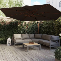 Parasol déporté rectangulaire inclinable solide, garantie 2ans